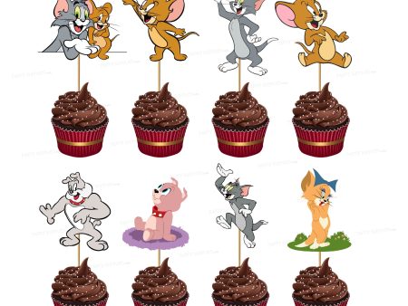 Tom & Jerry Theme Characters Cup Cake Topper Hot on Sale