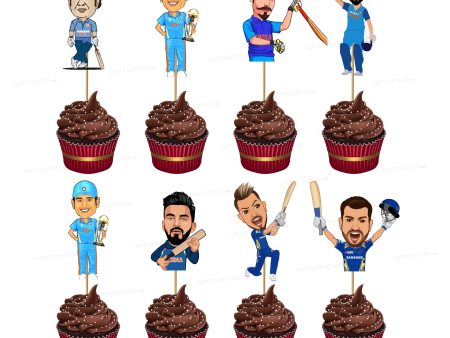 Cricket Theme Players Cup Cake Topper Sale