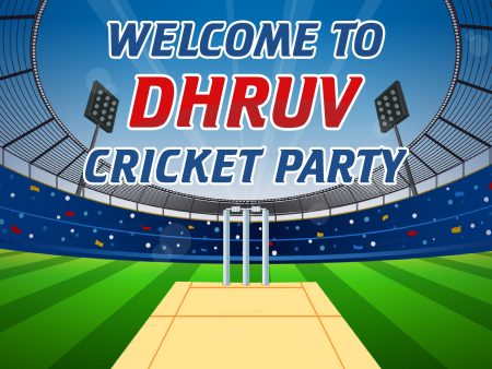 Cricket Theme Customized Welcome Board Online