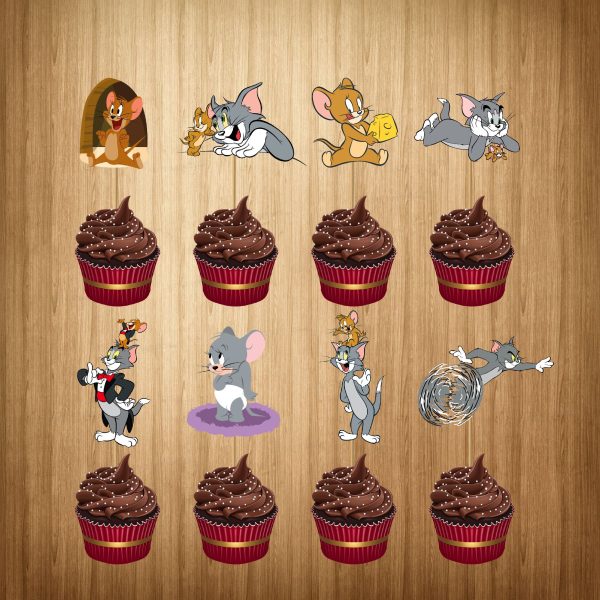 Tom & Jerry Theme Cup Cake Topper Online Hot Sale