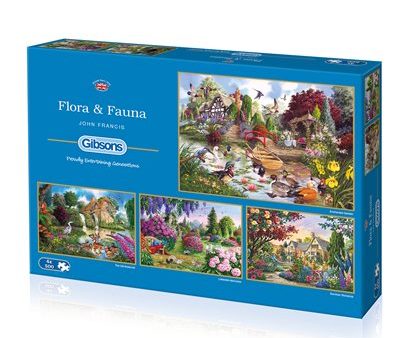 Puzzle - Gibsons - Flora & Fauna (4 Puzzles) (500 Pieces) Hot on Sale