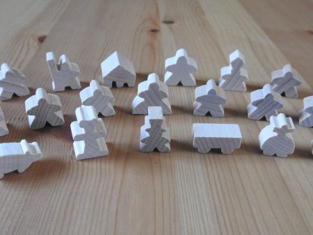 Carcassonne: Meeple - Complete Toy Figure Set (19 Pieces) (Wood Natural) Online Hot Sale